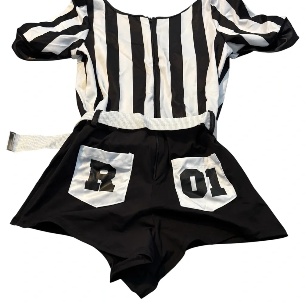 Leg Avenue Women’s No Rules Referee Halloween Costume Romper Set – Medium - Picture 3 of 4